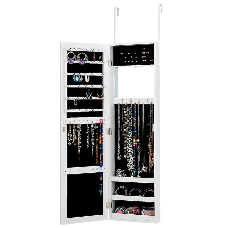 Armoire à bijoux murale avec miroir et rangements