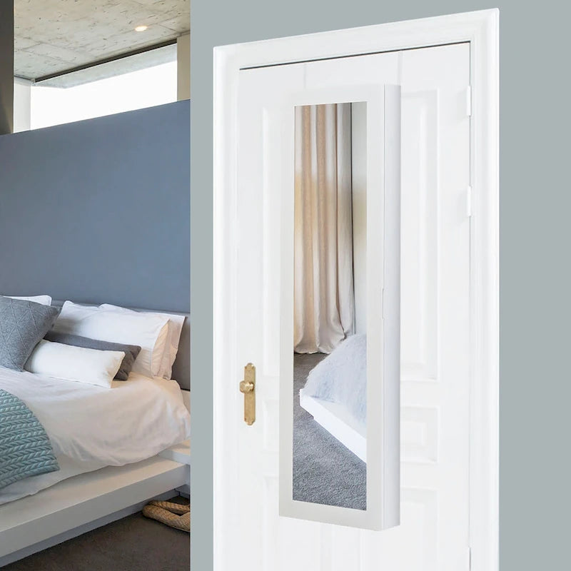 Armoire à bijoux murale avec miroir et rangements
