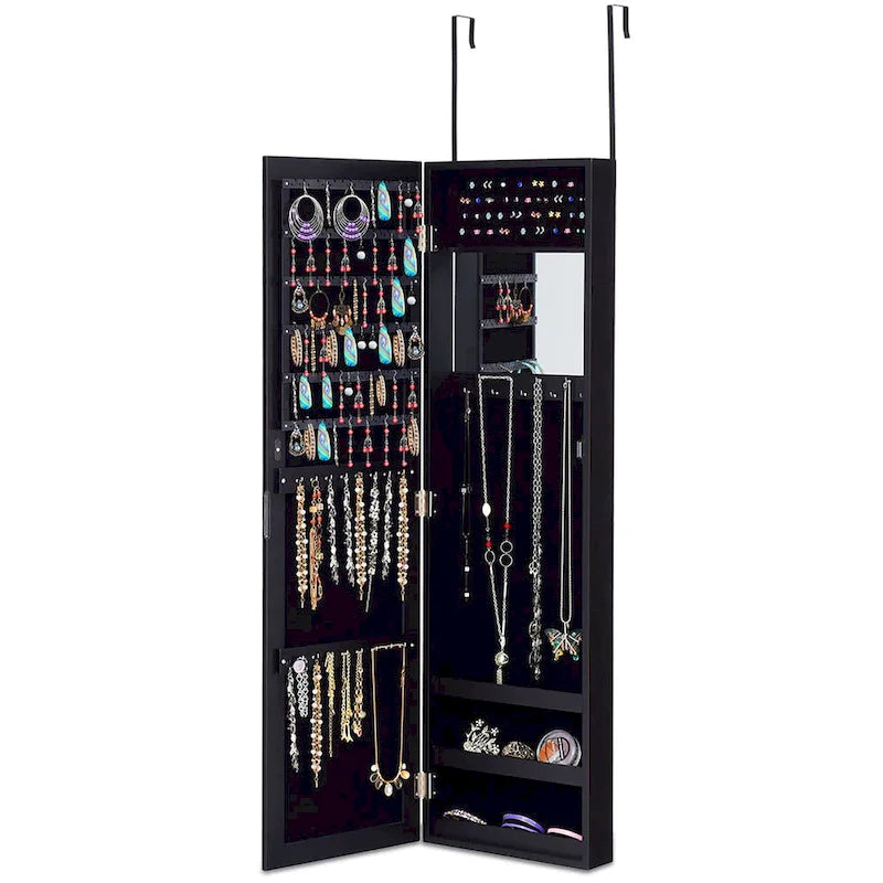 Armoire à bijoux murale avec miroir et rangements
