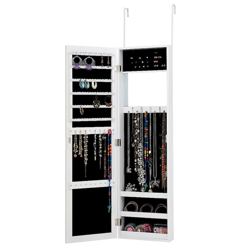 Armoire à bijoux murale avec miroir et rangements