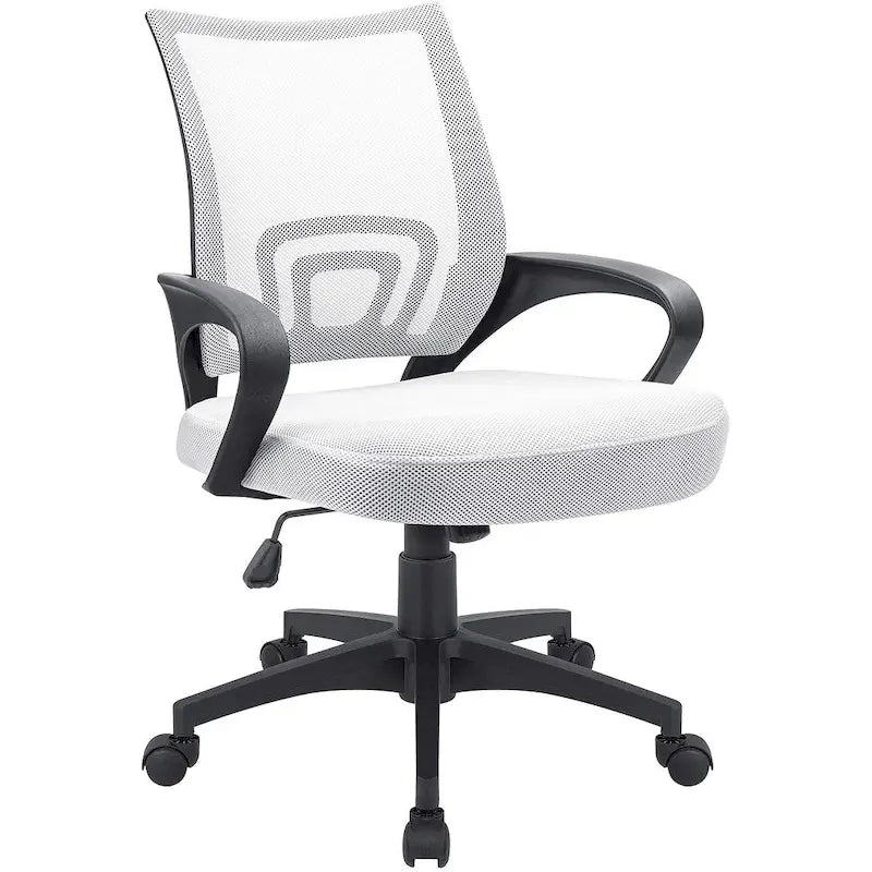 Chaise de bureau ergonomique en maille avec accoudoirs, réglable, pivotante, pour ordinateur, dossier mi-haut