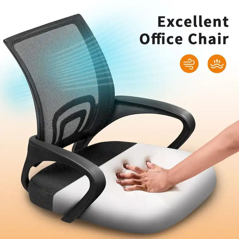 Chaise de bureau ergonomique en maille avec accoudoirs, réglable, pivotante, pour ordinateur, dossier mi-haut