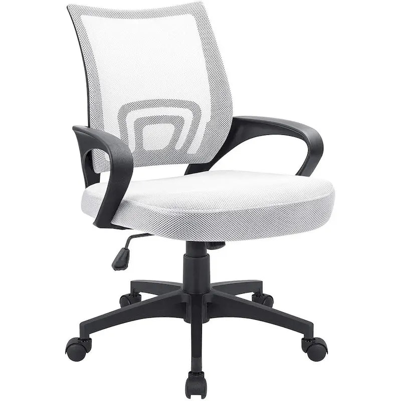 Chaise de bureau ergonomique en maille avec accoudoirs, réglable, pivotante, pour ordinateur, dossier mi-haut