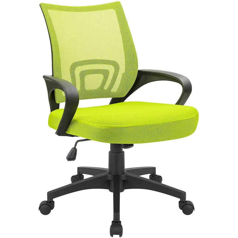 Chaise de bureau ergonomique en maille avec accoudoirs, réglable, pivotante, pour ordinateur, dossier mi-haut