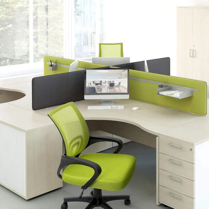 Chaise de bureau ergonomique en maille avec accoudoirs, réglable, pivotante, pour ordinateur, dossier mi-haut